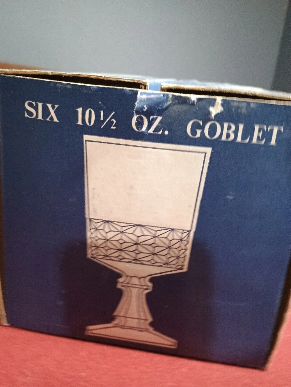 Diamond By J G Durand set of 6-10.5 Oz. Goblets Cristal d'Arques From France
